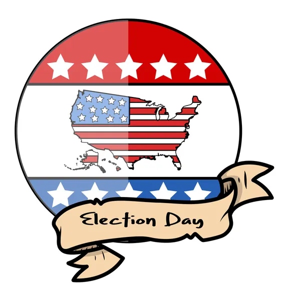 Election day glossy design vector with vintage banner — Stock Vector