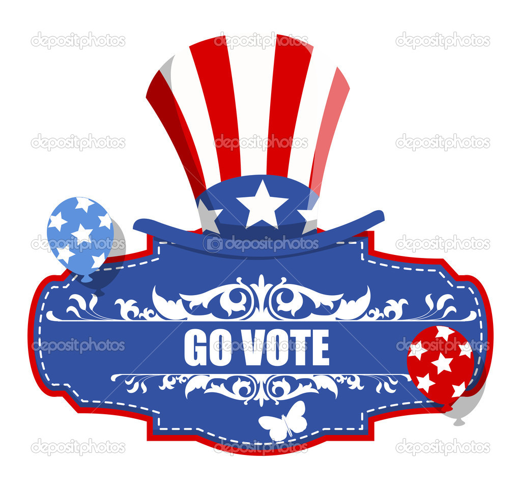 Go Vote - USA Voting Badge vector