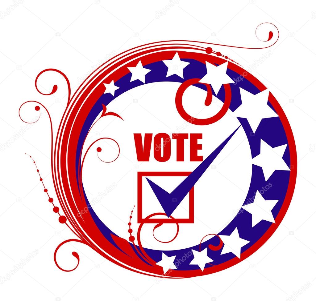 Circular Vote Banner Badge Frame - Election Day Vector Illustration