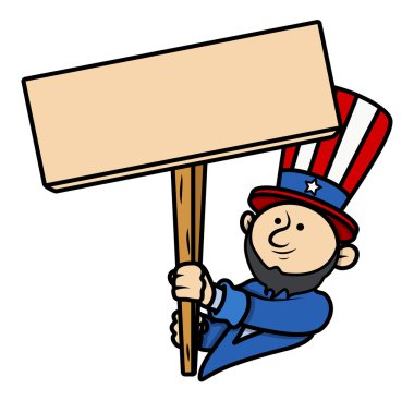 cartoon clip art - lincoln houden een leeg bord