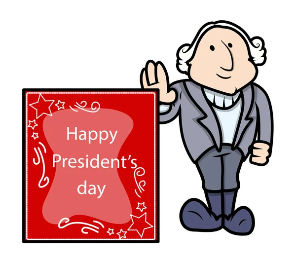 George Washington - Presidents Day Vector Illustration — Stock Vector