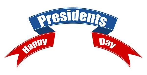 Happy Presidents Day Vector Ribbon Banner Illustration — Stock Vector
