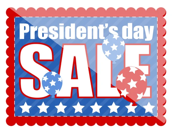 Sale Coupon in Stamp Shape - Presidents Day Vector Illustration — Stock Vector