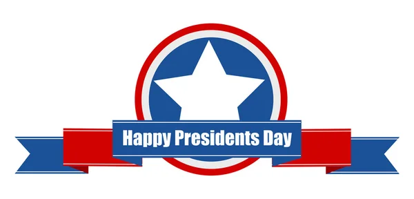 Happy Presidents Day Ribbon Vector — Stock Vector