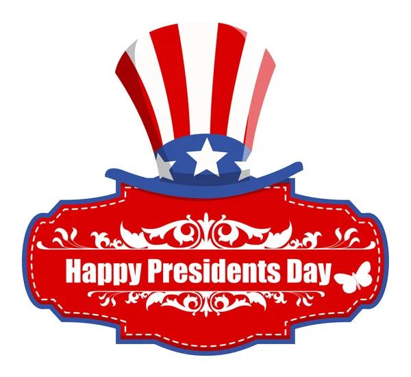 Tema USA Feliz Día de los Presidentes Saludo Banner Vector — Vector de stock