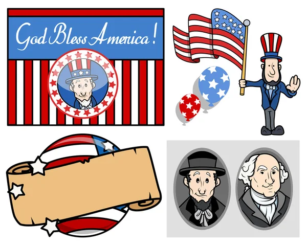 США Національний день святкових президентів Векторний набір — стоковий вектор