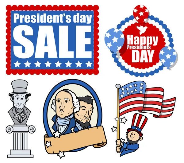 American Patriotic Design - Holiday Presidents Day Vectors — Stock Vector