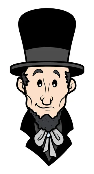 에이브러햄 링컨 만화 벡터 캐릭터 — 스톡 벡터