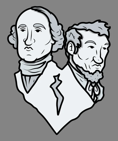 Mount Rushmore Style Sculpture - Washington et Lincoln - Illustration vectorielle Clip-Art — Image vectorielle