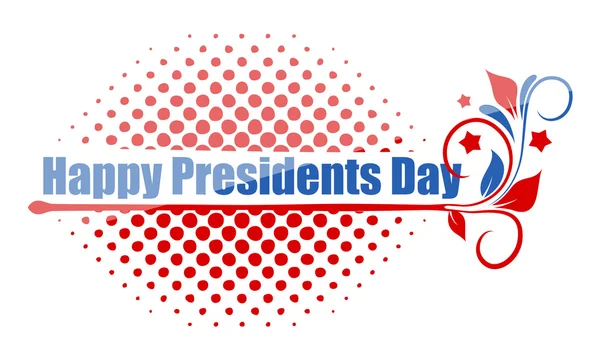 Happy Presidents Day Greeting Text Over Halftone — Stock Vector