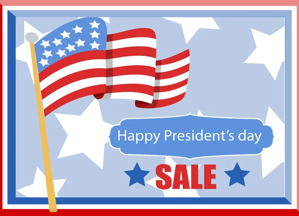 Bannière de vente de jour de présidents heureux — Image vectorielle