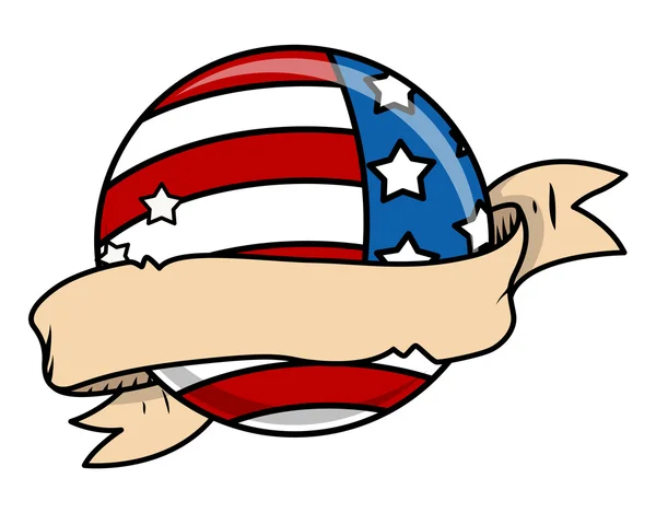USA natie thema lege vintage banner over een glanzende globe — Stockvector