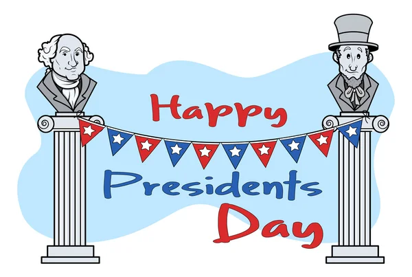 Happy Presidents Day vecteur Clipart Cartoon vecteur — Image vectorielle