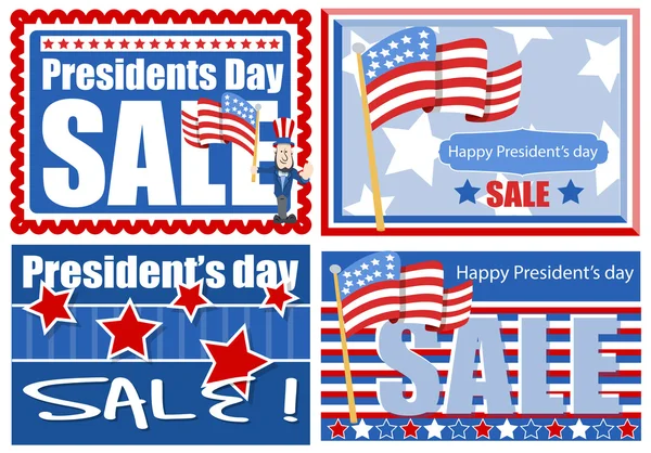 Presidents Day Sale Banner and Backgrounds — Stock Vector