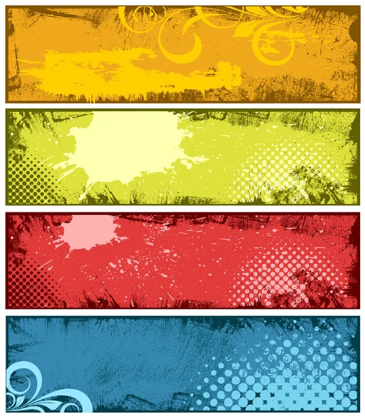 Kleurrijke grunge vector banner achtergronden — Stockvector