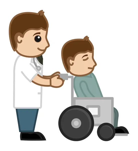 医者と患者 - 医療漫画ベクトル文字 — ストックベクタ
