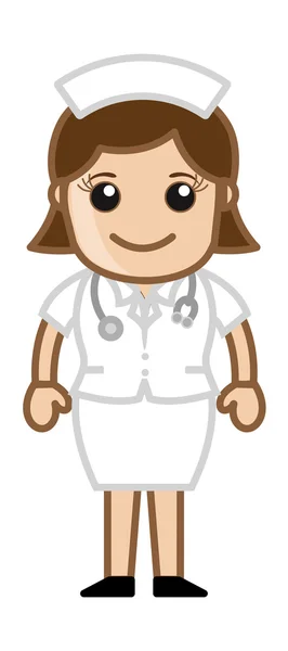 Happy Nurse - Caractère vecteur de bande dessinée médicale — Image vectorielle