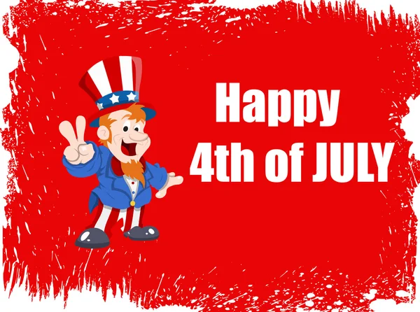 Happy 4th of July Vector Background including uncle Sam — Stock Vector