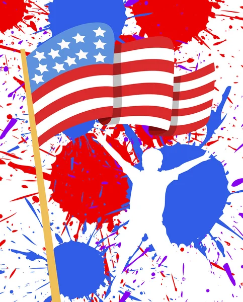 ABD bayrağı - 4 Temmuz vektör Tema Tasarım — Stok Vektör