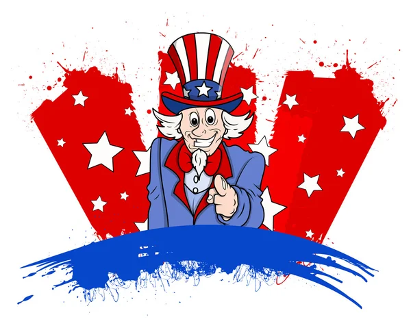 Uncle sam - 4 luglio Tema vettoriale Design — Vettoriale Stock