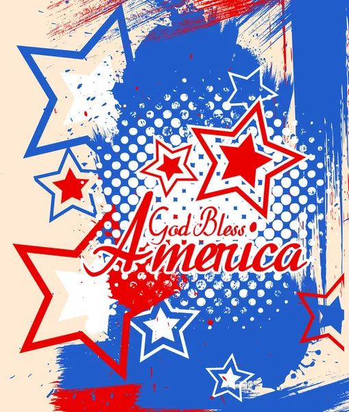 神はアメリカを祝福-7 月 4 日ベクターのテーマ デザイン — ストックベクタ