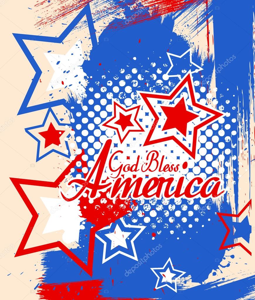 God bless america - 4th of July Vector theme Design