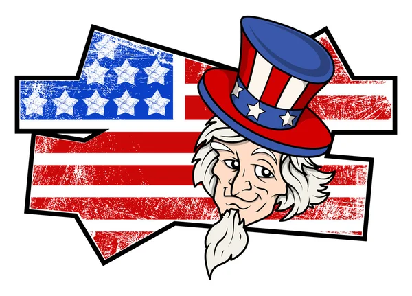 Дядя Сэм гранж - Векторная тема Дня независимости США Дизайн — стоковый вектор