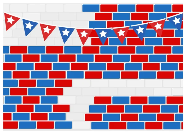Празднование - стена - Векторный дизайн Дня независимости США — стоковый вектор