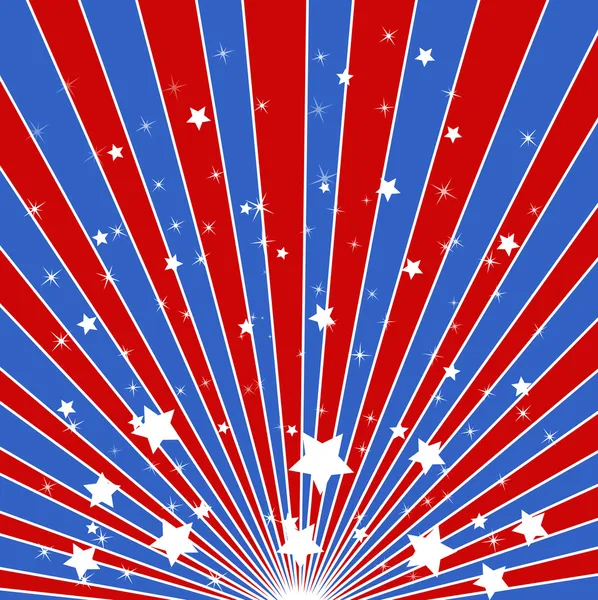 Sunburst background - American themed Independence Day Vector Design — Stock Vector