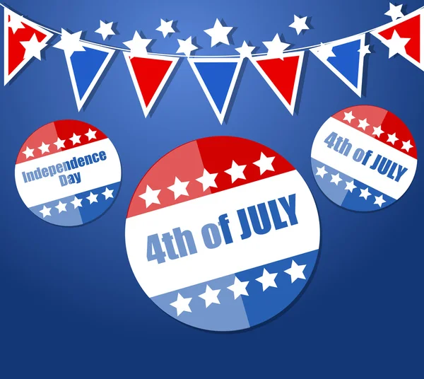 Badges brillants - US 4th of July - Independence Day Vector Design — Image vectorielle