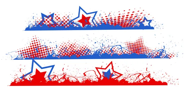 Edges and borders set - Patriotic USA theme Vector — Stock Vector