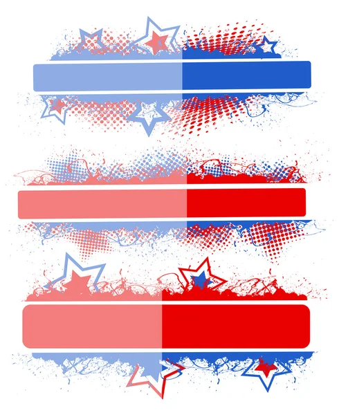 Banner set - Tema Vektor Amerika Serikat Patriotik - Stok Vektor
