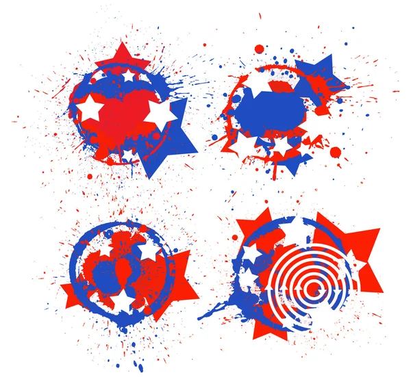 Conjunto de diseño circular Grunge - Tema Patriotic USA Vector — Archivo Imágenes Vectoriales