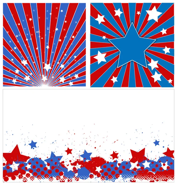 Stars background set - Patriotic USA theme Vector — Stock Vector