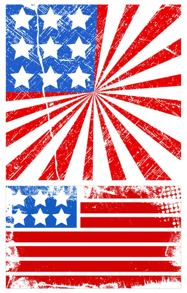 Grunge bandera americana - Patriótica tema de EE.UU. Vector — Archivo Imágenes Vectoriales