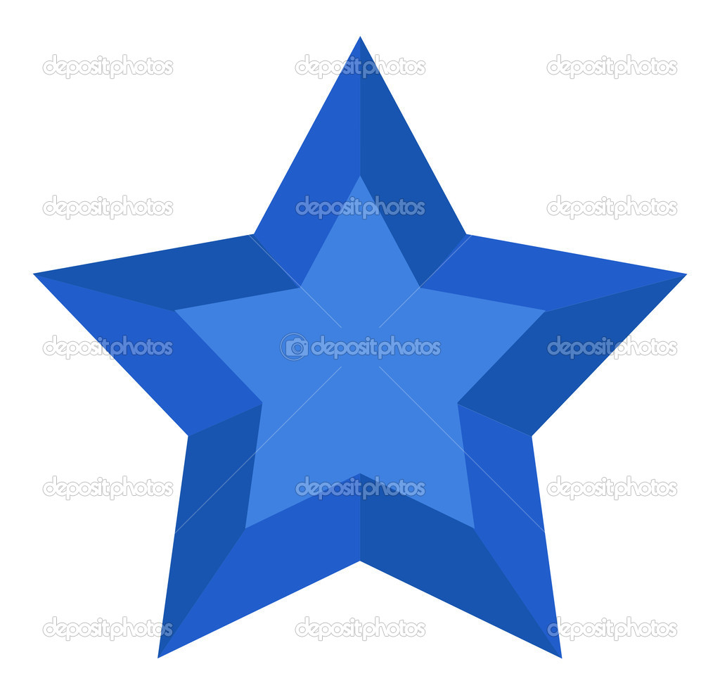 Blue 3d star vector