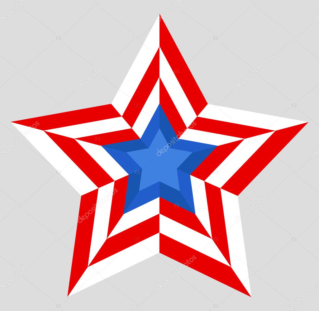 Patriotic star - US 4th of July - Independence Day Vector Design