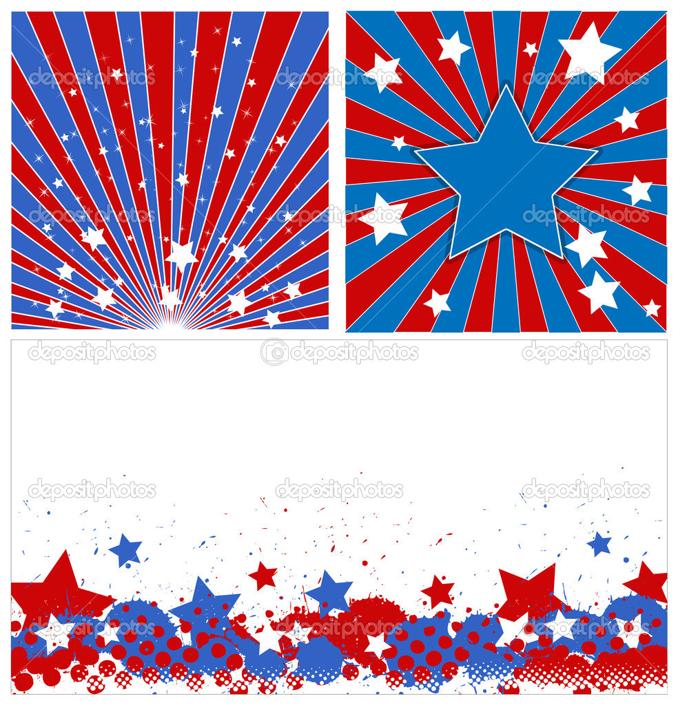 Stars background set - Patriotic USA theme Vector