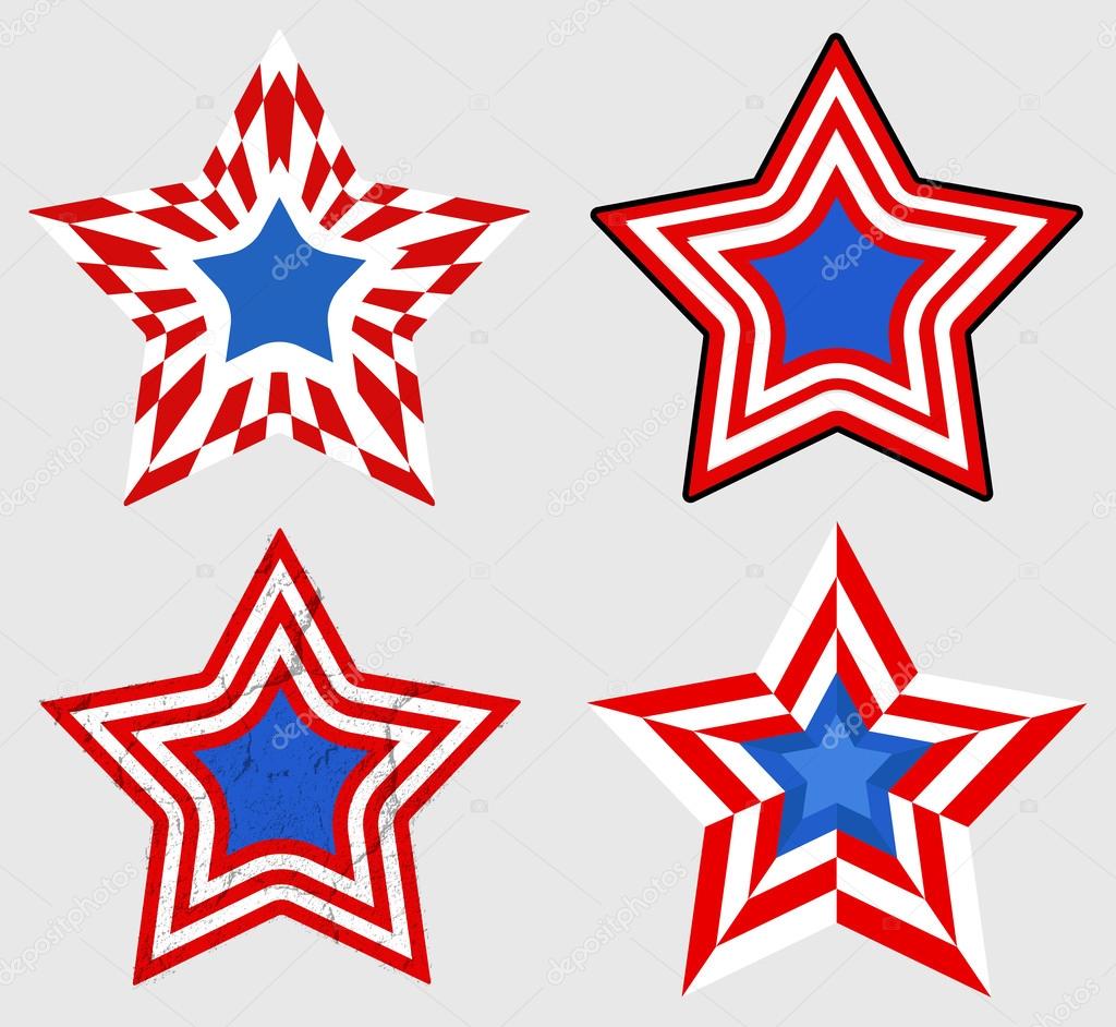 Stars set - Patriotic USA theme Vector