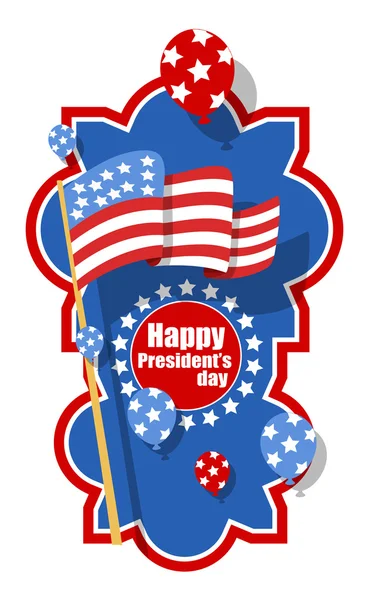 Vertical Happy Presidents Day Greeting Banner Vector — Stock Vector