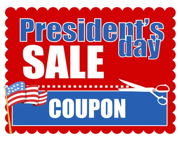 Sale Coupon for Presidents Day — Stock Vector