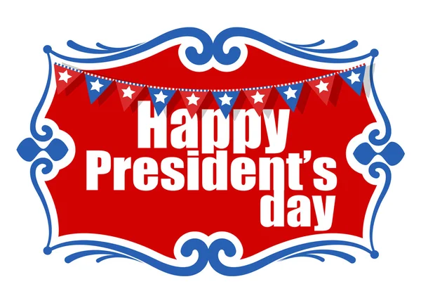 Happy Presidents Day Decor Banner — Stock Vector