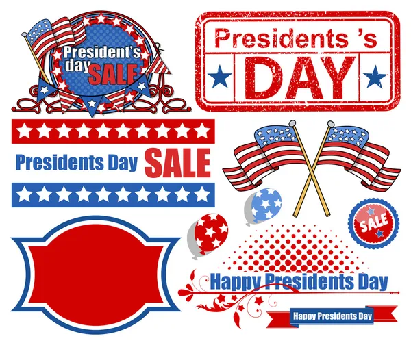 Éléments vectoriels de la Journée des présidents — Image vectorielle