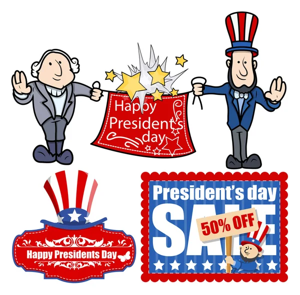 Presidentes Dia Vector Set Gráficos — Vetor de Stock