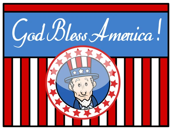 Gud velsigne Amerika - Onkel Sam - Baggrundsvektor – Stock-vektor