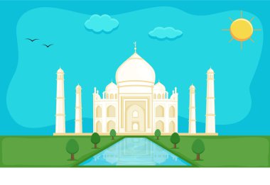Taj mahal - karikatür plan vektör