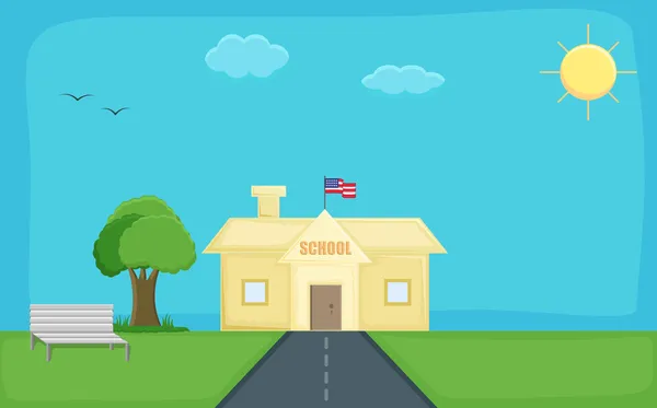 School - Cartoon Background Vector — Stock Vector