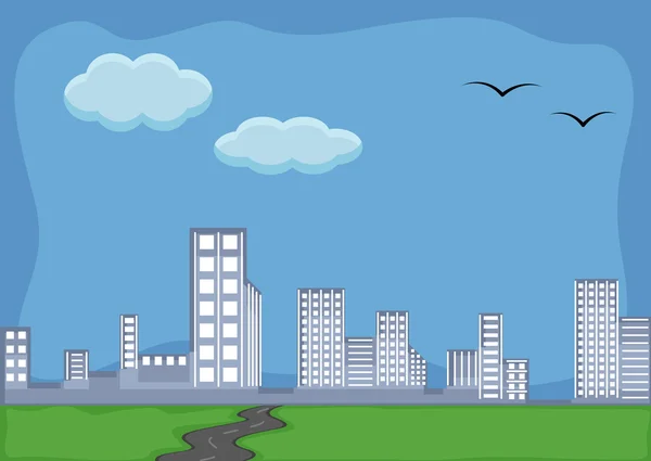 Wolkenkratzer - Cartoon Hintergrund Vektor — Stockvektor