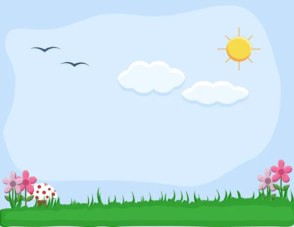 Grassline - Outdoor- Cartoon Background Vector — стоковый вектор