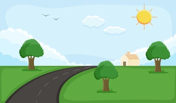 Fundo rural - Cartoon Background Vector — Vetor de Stock